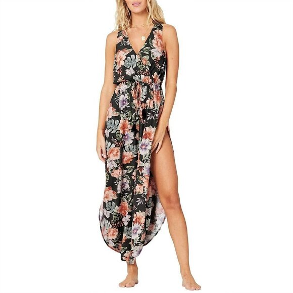 NWT L Space Kenzie Floral Print Side Slits Beach Swim Dress Cover-Up - Picture 2 of 8